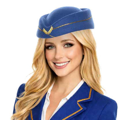 Chapeau adulte hôtesse de l'air bleu