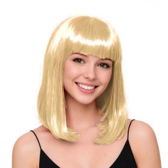 Perruque adulte blonde avec frange
