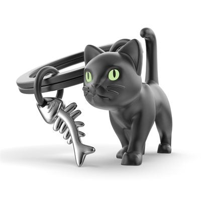Porte-clés chat noir