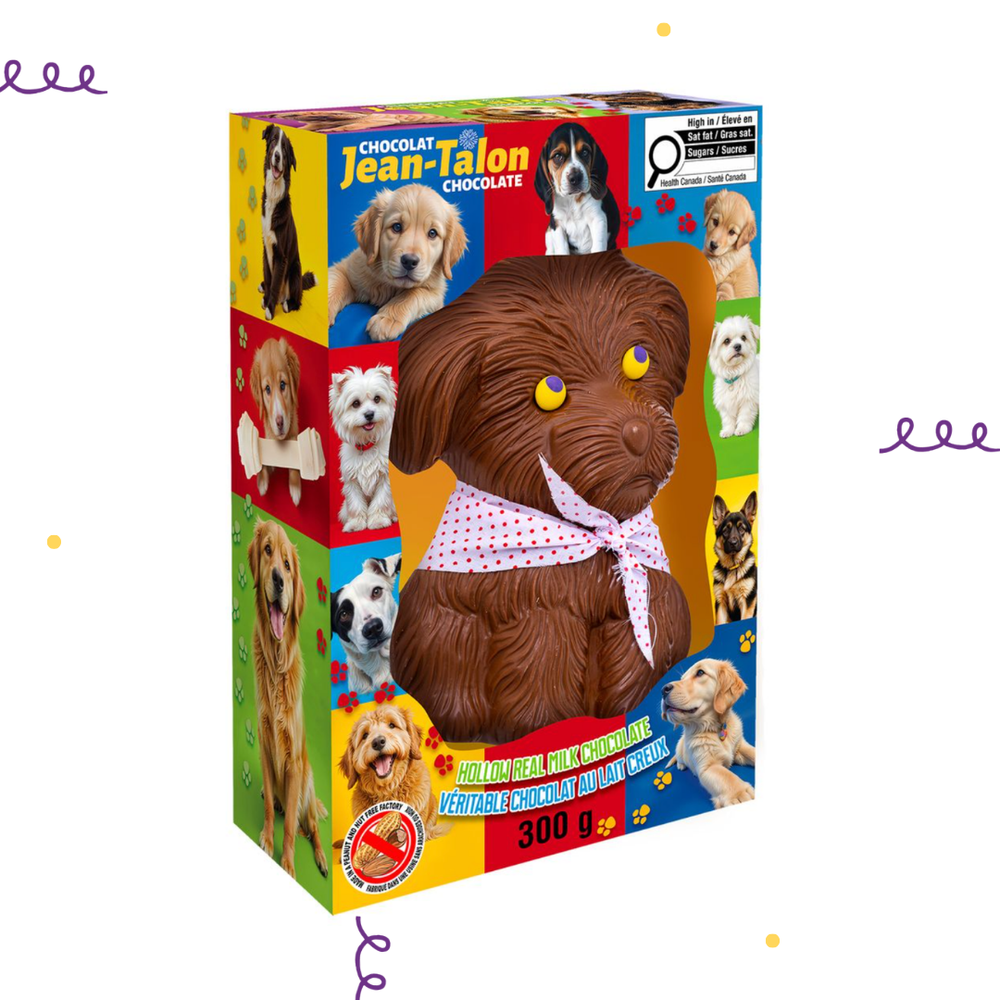 Chocolat au lait 300 g chien avec foulard