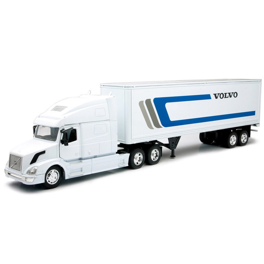 Camion avec remorque Volvo blanc