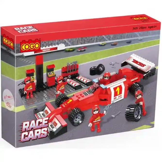 Mini bloc de construction voiture de course Formule 1 218 morceaux COGO (6 ans et plus)