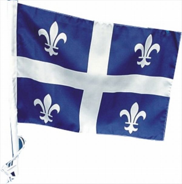 Drapeau du Québec 12 po x 18 po pour voiture