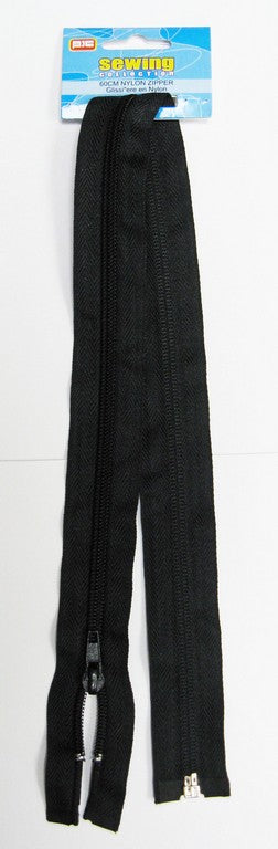 Fermeture éclair nylon 60 cm noire