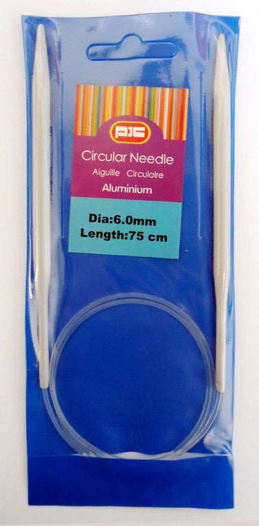 Aiguille à tricoter circulaire 75 cm en aluminium