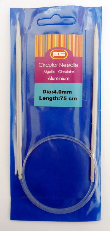 Aiguille à tricoter circulaire 75 cm en aluminium