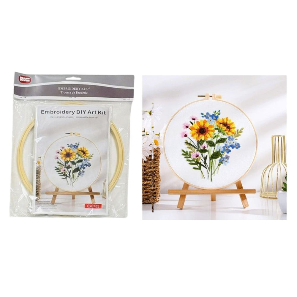 Ensemble de broderie marguerites jaunes