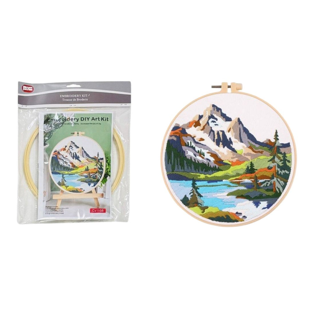 Ensemble de broderie grosse montagne et lac