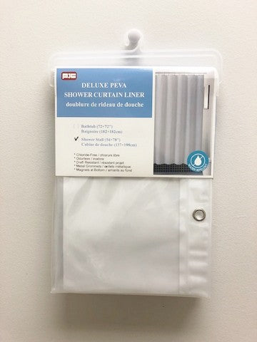 Doublure de rideau de douche de cabine en PEVA 54 x 78 pouces clair