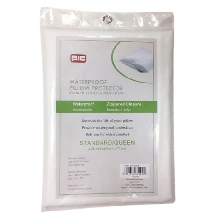Protège-oreiller imperméable en polyester 20 po x 28 po blanc
