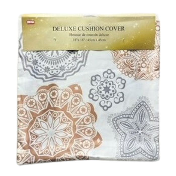 Housse pour coussin 18 po x 18 po satin motif argile et gris