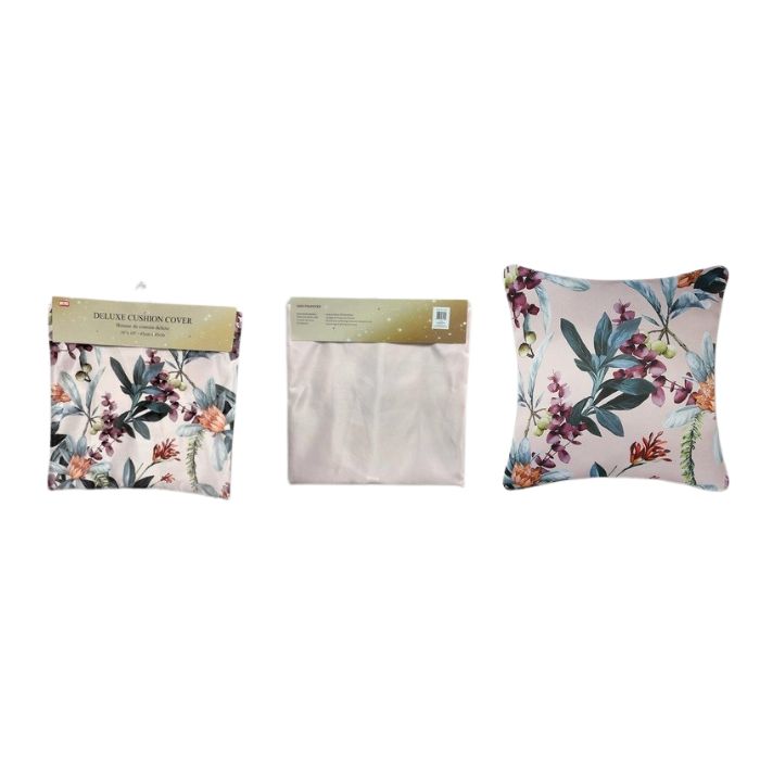 Housse de coussin 18 po x 18 po en satin fleurs