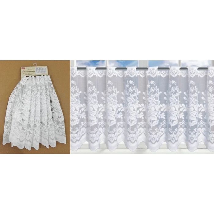 Valence 60 po x 18 po dentelle blanche florale