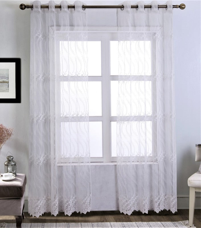 Rideau passe-tringle 52 po x 95 po en voilage blanc