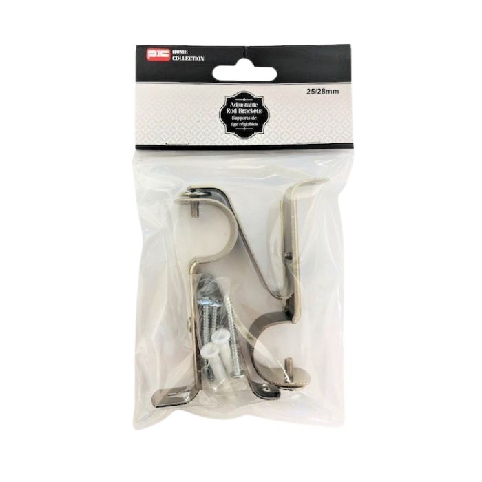 Support à tringle ajustable robuste 25-28 mm (paquet de 2)