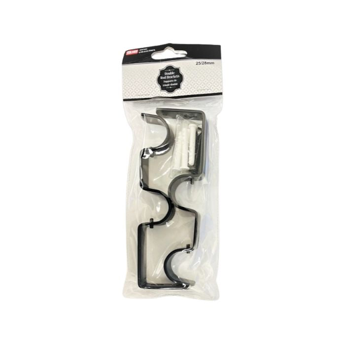Support à tringle double 25-28 mm (paquet de 2)