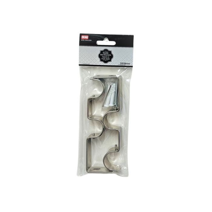 Support à tringle double 25-28 mm (paquet de 2)