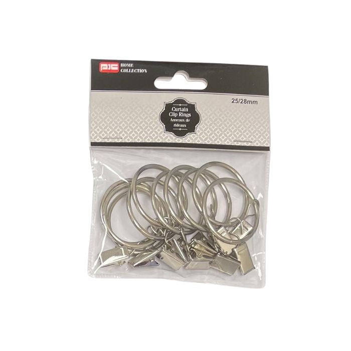 Anneau avec pince pour rideau 25/28 mm (paquet de 10)
