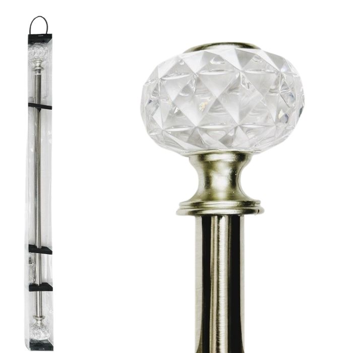 Tringle à rideau argent avec bout diamant