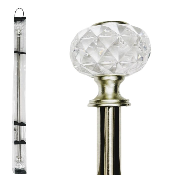 Tringle à rideau argent avec bout diamant