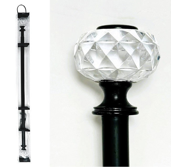 Tringle à rideau noir avec bout diamant