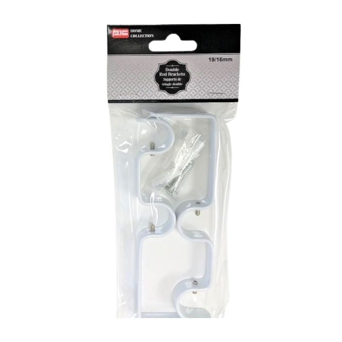 Support à tringle double 19-16 mm (paquet de 2)