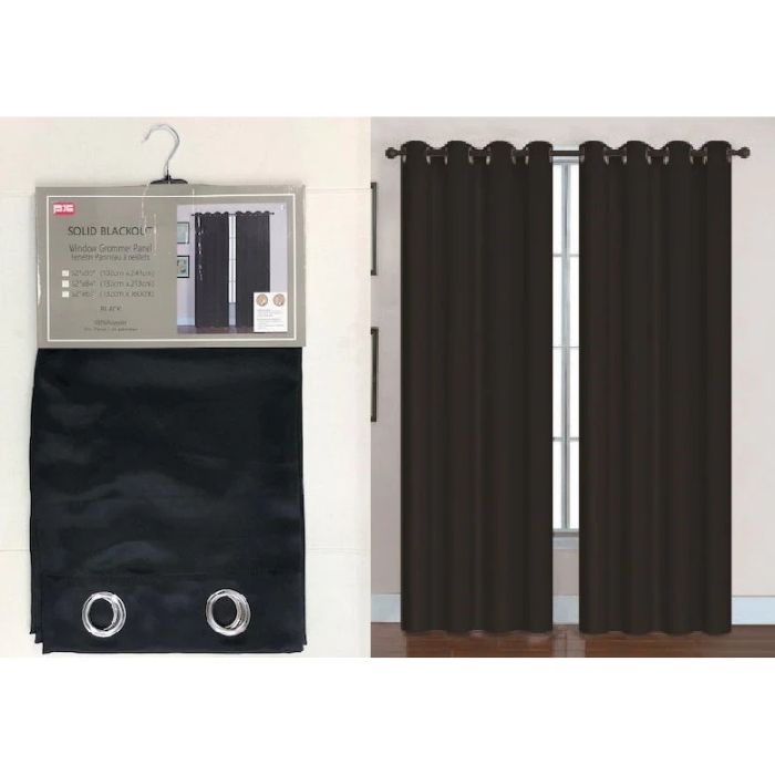Rideau occultant 52 po x 95 po noir