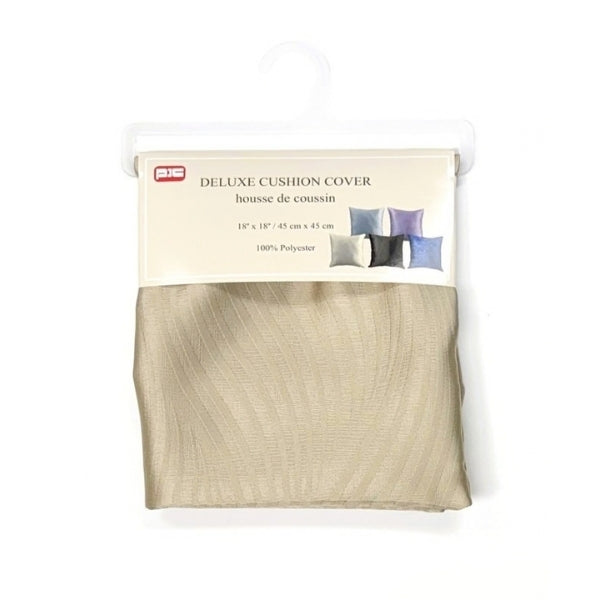 Housse de coussin 18 po x 18 po or avec motif de rayures courbes abstraites