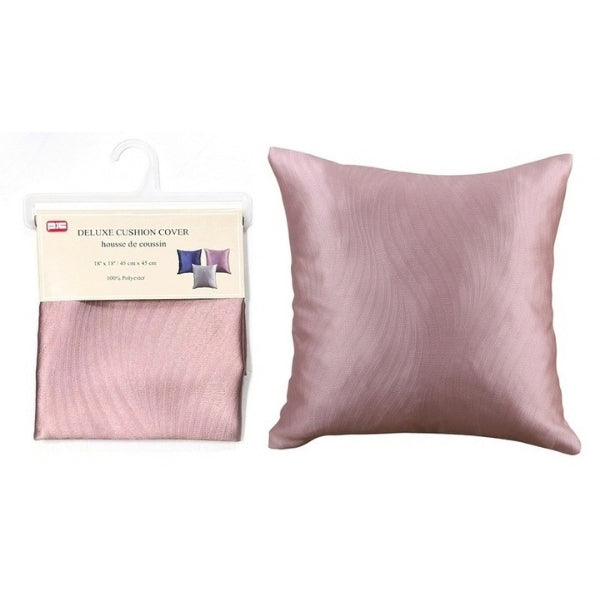 Housse de coussin 18 po x 18 po rose avec motif de rayures courbes abstraites