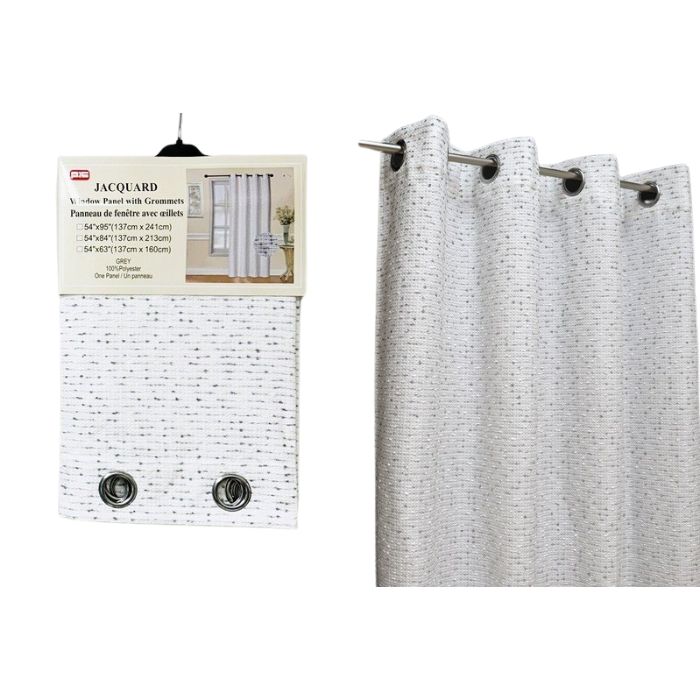 Rideau en jacquard gris avec point argent