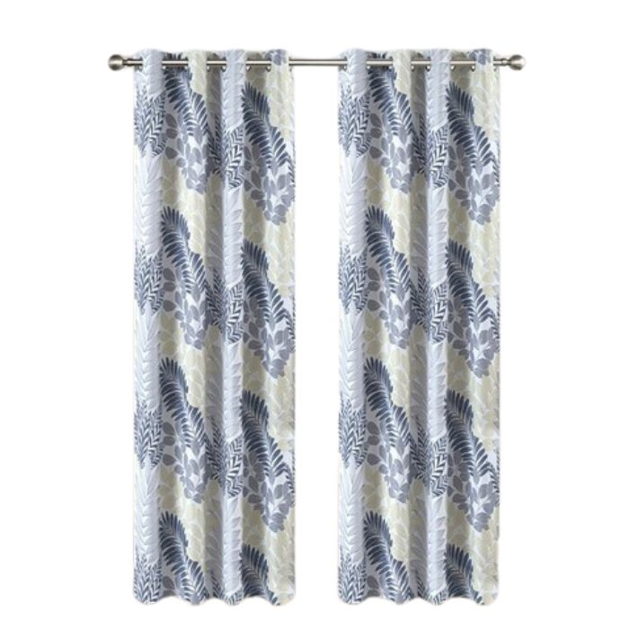 Rideau occultant 54 po x 84 po feuillage gris