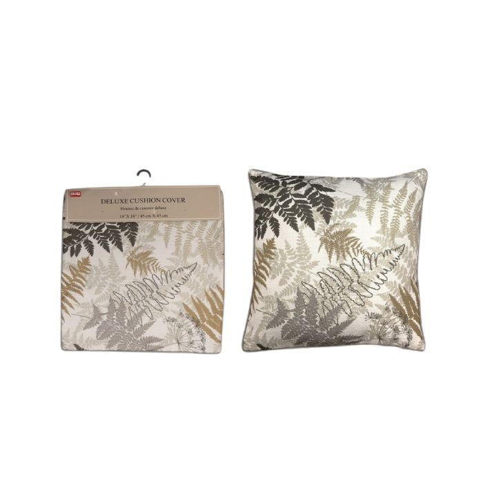 Housse de coussin 18 po x 18 po feuilles brunes et beiges