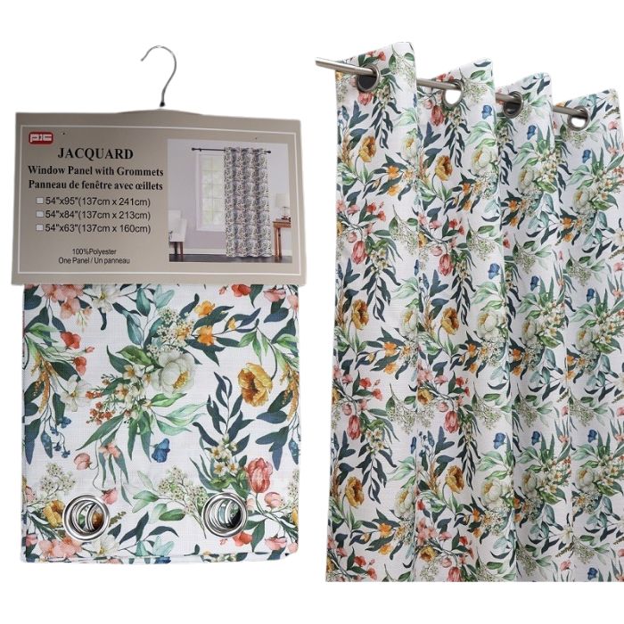 Rideau occultant 52 po x 84 po floral mixte