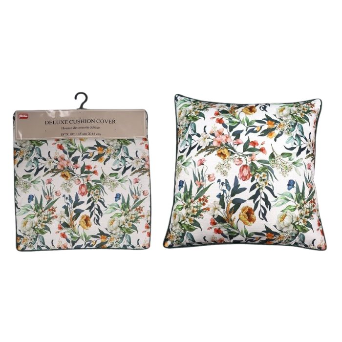 Housse de coussin 18 po x 18 po floral mixte
