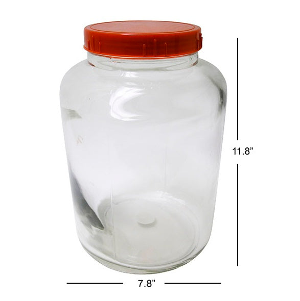 Jarre à biscuit en verre avec un couvercle rouge 6,5 L