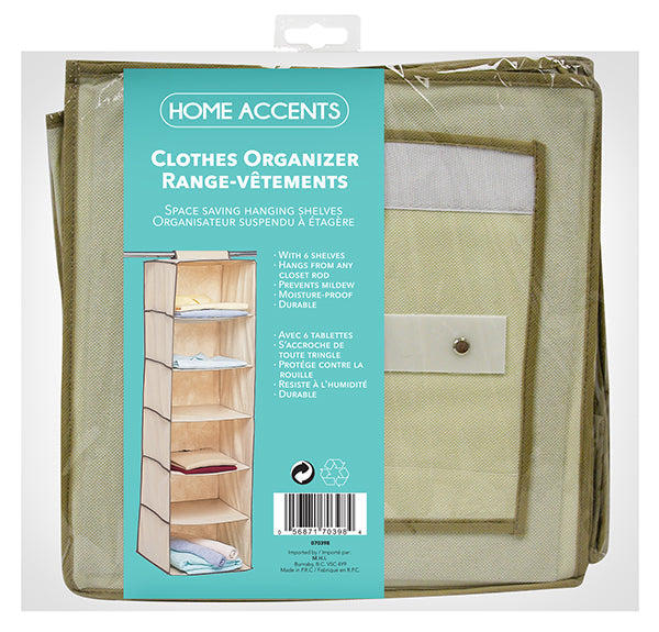 Rangement suspendu 12 po x 12 po x 47 po pour vêtement