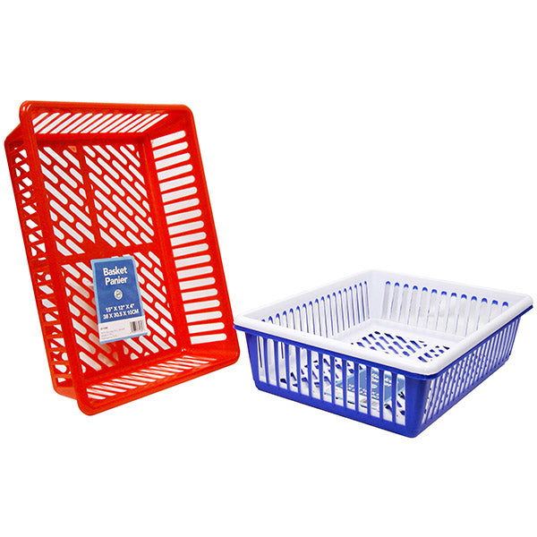 Panier en plastique 15 po x 12 po x 4 po