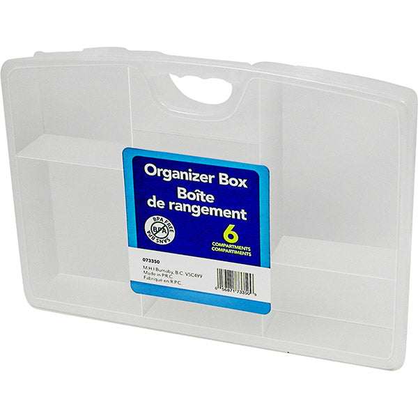 Boîte de rangement 11 po x 7,5 po avec 6 compartiments