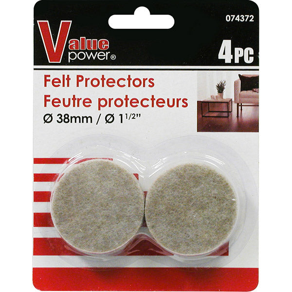 Sous-patte rond en feutre 1,5 po (paquet de 4)
