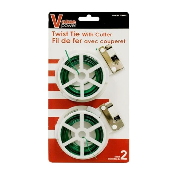 Fil de fer 50 pi vert avec coupe fil (paquet de 2)