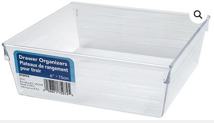 Plateau de rangement 6 po x 6 po clair