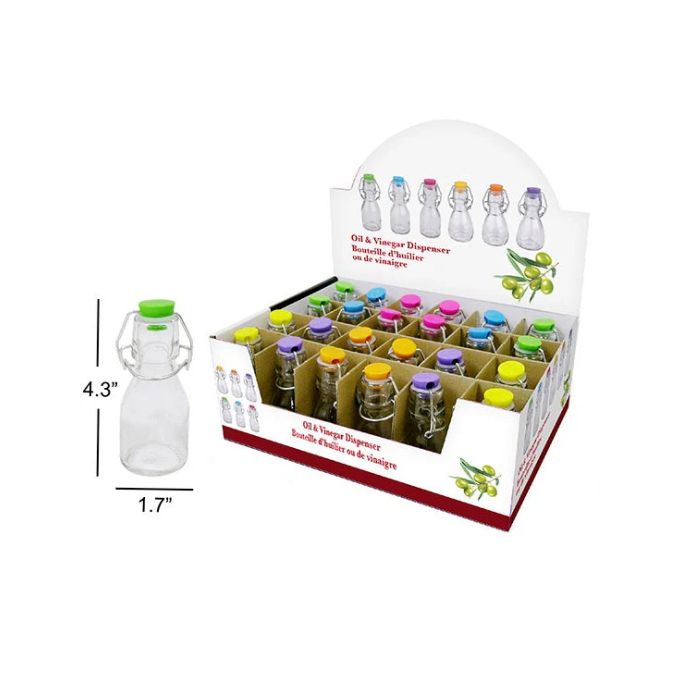 Bouteille pour huile ou vinaigre avec bouchon qui clip 80 ml