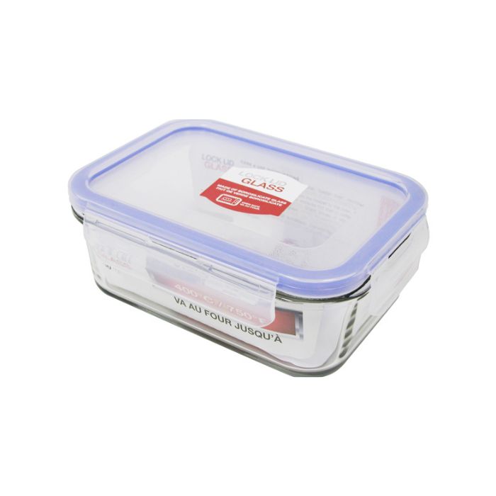 Contenant d'aliment rectangle 700 ml en verre
