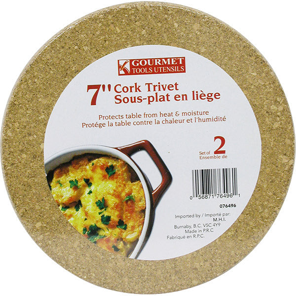 Sous-plat en liège 7 po (paquet de 2)