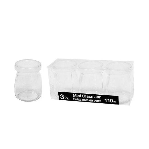 Mini jarre en verre 100 ml (boîte de 3)