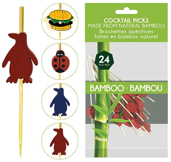 Pic à hors d'oeuvre en bambou 5 po (paquet de 24)