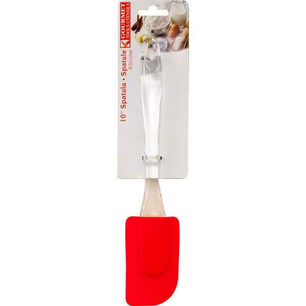 Spatule en silicone 10 po transparente et rouge