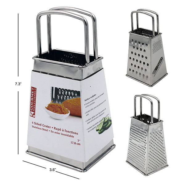 Râpe 4 côtés en inox 7 po Gourmet