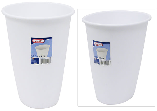 Poubelle ovale 5,7 L en plastique Stérilite blanc