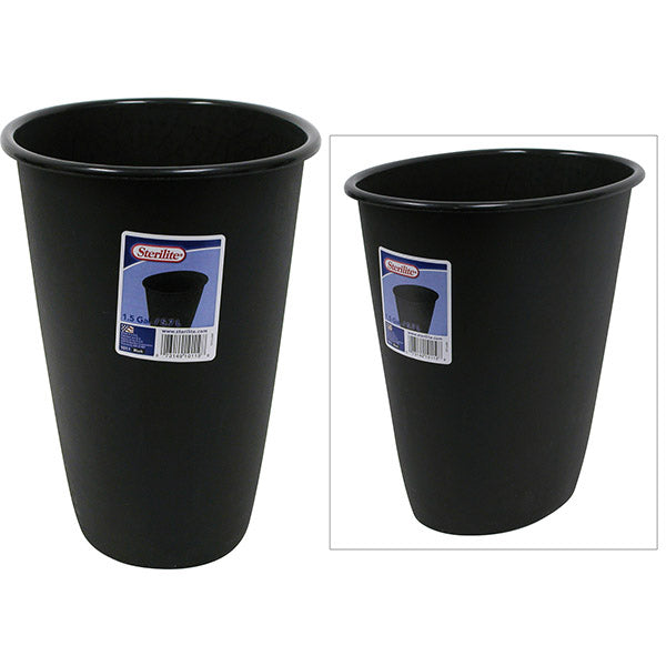 Poubelle ovale 5,7 L en plastique Stérilite noir